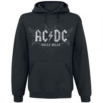 AC/DC Hells Bells Hombre Sudadera con Capucha Negro S, 80% algodón, 20% poliéster, Regular