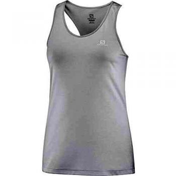 Salomon Agile Tank W Camiseta sin Mangas, Mujer, Gris Claro