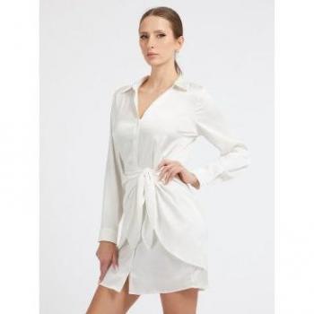 Vestido Camisero De Satén Guess