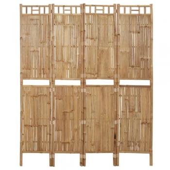 vidaXL 4-Panel Room Divider Bamboo 160x180 cm