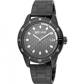 Just Cavalli Men's Analog Quartz Watch JC1G179M0085 - Black Stainless Steel, 42mm, Water Resistant 10 ATM