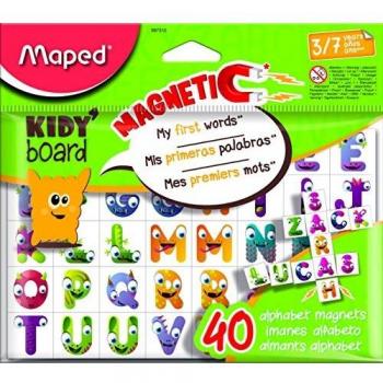 Set de Imanes Alfabeto Mayúsculas para Pizarra Kidy Board Maped - 40 Letras en Bolsa