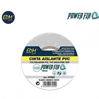 Edm 47000 Cinta Aislante, Blanca, 19 mm x 10 m