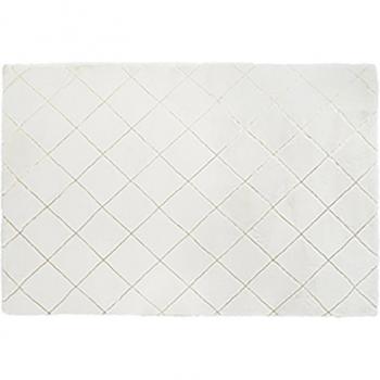 Alfombra poliéster blanco moderno 120x180x2,2 cm con rombos
