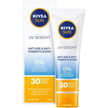 Aceite de Ducha Natural Nivea y Crema Facial Solar Anti-Age y Anti-Manchas LSF 30, 50 ml