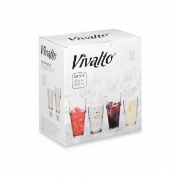 Set de Vasos Transparentes de Vidrio (4 Unidades) - 260 ml y 370 ml