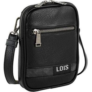 Lois - Bolso Bandolera Pequeño para Móvil de Piel Sintética Hombre de Marca 310217, Color Negro