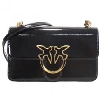Pinko Love One Mini Crossbody Bag in Black Raffia for Women