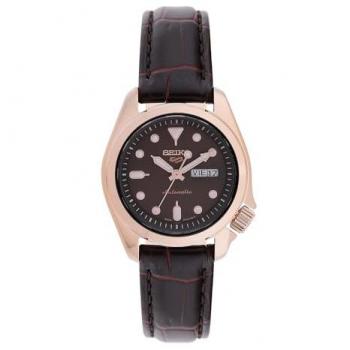 Seiko 5 Sports Ladies Automatic Watch with Beige Leather Strap SRE005K1