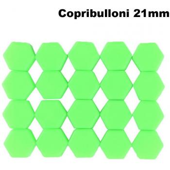 20 x Cubrepernos 21 mm cubierta Tornillo Silicona Verde Pernos Tapón ruedas coche Car