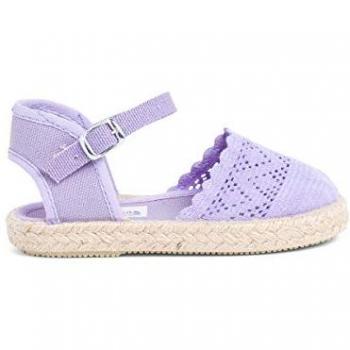 Alpargata Calada para Niñas con Hebilla de Pisamonas, Talla 24, Color Lila