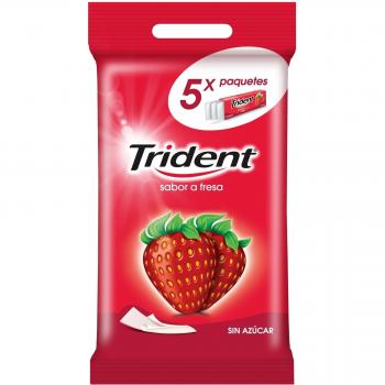 Trident Chicle Láminas Sabor Fresa, 5 Uds