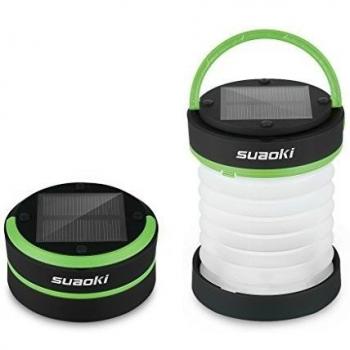 Suaoki - Mini Linterna Camping LED Solar plegable y impermeable