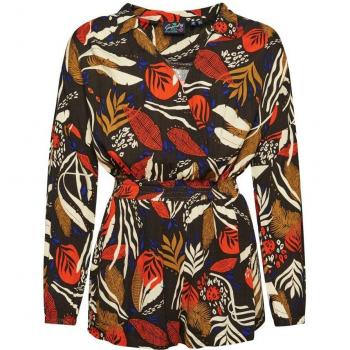 Superdry Women's Vintage Beach Jumpsuit - Casual, Long Sleeve, Multicolor