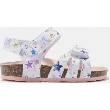 Sandalias abiertas de bebé niña OSITO modelo OSSH143081 en sintético con print estrellas, color blanco multi
