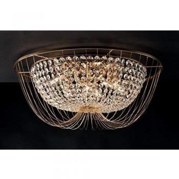 Plafón de Diseño Viena en Oro 24 cm con Cristales K9 y E14