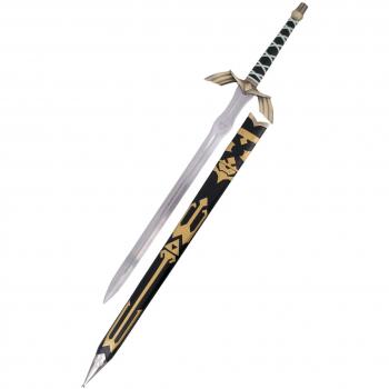 Espada Legend of Zelda Modelo S5003 Réplica No Oficial con Hoja de Acero Grabado y Funda Forrada en Polipiel Negra