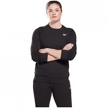 Camiseta de Manga Larga Reebok Identity French Terry para mujer en color negro, Sudadera Reebok Ri Sl French Terry Crew Negro XS Mujer, Sudadera Reebok RI SL FT Crew Black XS para Mujer