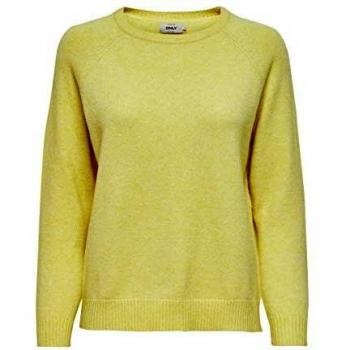 Only ONLLESLY Kings L/S Pullover KNT Noos Suéter pulóver, Elfin Yellow/Detail:W. Melange, XS Regular para Mujer