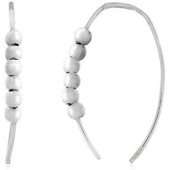 Córdoba Jewels | Pendientes en plata de ley 925 con diseño Gancho Esferas Silver