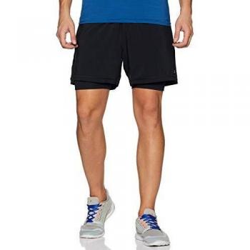 Reebok Re 2-1 Short Pantalón Corto, Hombre, Negro, 2XL