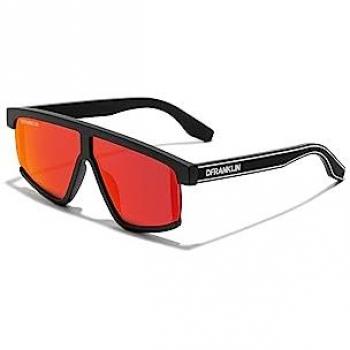Gafas de Sol Unisex D.Franklin Modelo Alpha Rectangulares con Lentes de Policarbonato y Protección UV 400 en Negro y Rojo
