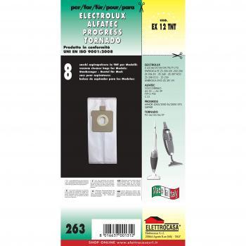 Bolsas de Aspiradora Elettrocasa EX 12 TNT - Paquete de 8 Sacos Compatibles para Alfatec/Electrolux