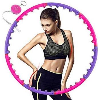Hula-Hoop para Wjercicios Dísicos, Aoweika Masaje Magnético Hula-Hoops para Adultos, Adelgazante Hula Hoop, 8 Secciones Extraíbles, Hula Hoops Profesional con Mini Cinta Métrica, 1 kg