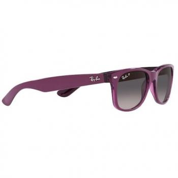 Ray-Ban New Wayfarer RB2132 6606M3 Polarized Sunglasses in Violet, Size 52