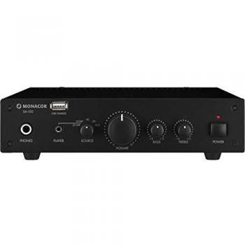 Amplificador Estéreo Universal Monacor SA-100, 50 W