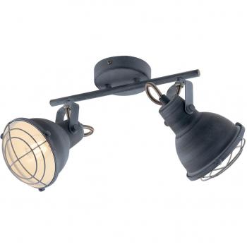 Foco Cuba 2 bombillas Metal Gris, Fan Europe - cuba Foco Twin 2 luces Gris 44,5x17x13cm