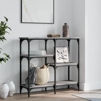 Mesa consola de madera de ingeniería 80x29x75 cm en colores Negro, Roble Sonoma y Roble ahumado - Mesa de sofá, mesa de entrada para salón, consola de entrada, mueble recibidor, mesita auxiliar