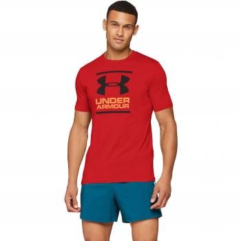 Under Armour GL Foundation T - Camiseta de Manga Corta para Hombre, Hombre, 1326849-600, Red/Magma Orange/Black, Small