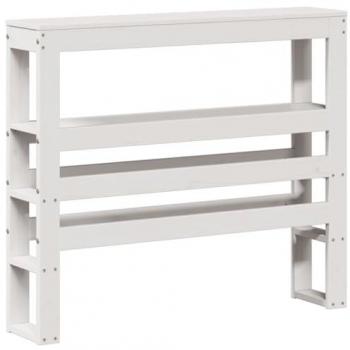 Cabecero de cama con estantes madera maciza pino blanco 100 cm