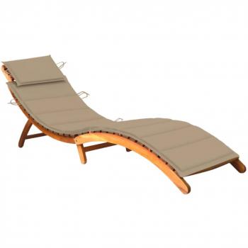 Espreguiçadeira de jardim Day and Night com almofada em madeira de acácia maciça, tumbona de jardín con cojín, madera maciza de acacia, disponible en antracita, gris y crema, ideal para