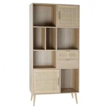 Estantería Home ESPRIT Natural Madera de Paulonia Madera MDF 90 x 37 x 189 cm
