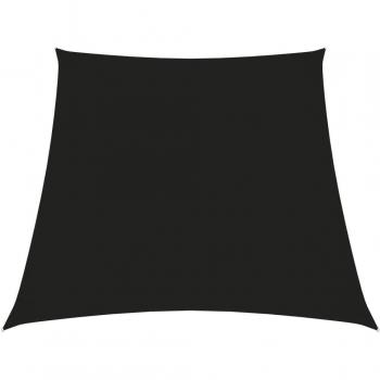 Toldo de vela trapezoidal de tela oxford negro 3/4x3 m