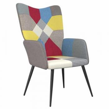 Silla de relajación de tela patchwork vidaXL