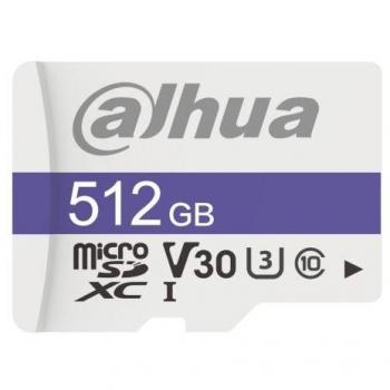 Dahua 512GB MICROSD CARD. READ SPEED UP TO 100 MB/S. WRITE SPEED UP TO 80 MB/S. SPEED CLASS C10. U3. V30. TBW 70TB (DHI-TF-C