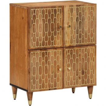 Armario auxiliar de madera maciza de mango 60x33x75 cm Marrón