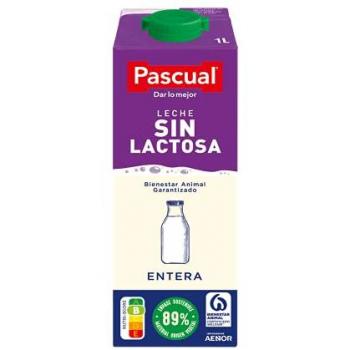 Leche Entera Sin Lactosa Pascual - Calidad Premium, Bienestar Animal, Formato 1L