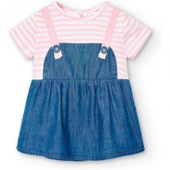 Vestido de bebé niña trampantojo con braguita a juego