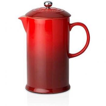Le Creuset Stoneware Cafetière French Press with Stainless Steel Plunger, 1 Litre, Serves 3-4 Cups, Cerise, 91028200060000