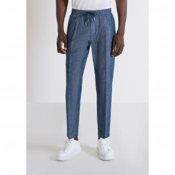 Antony Morato Men's Slim-fit Lace-up Cotton Trousers - Blue 2XL