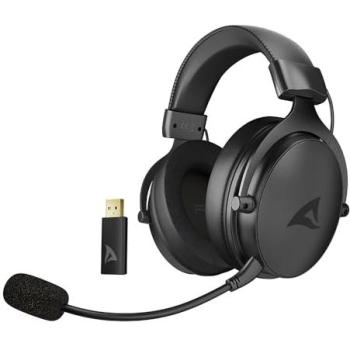 Auriculares Gaming Inalámbricos y con Cable Sharkoon Skiller SGH40W, USB-A y Jack 3.5 mm, Negro