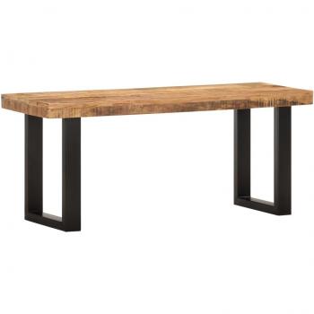 vidaXL Bench 110 cm Solid Rough Mango Wood and Steel