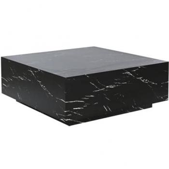 Mesa de Centro Home ESPRIT Negra de Madera MDF 90x90x35 cm