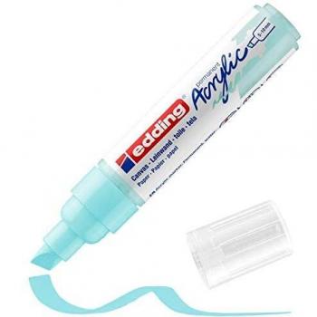 edding 5000 marcador acrílico de trazo grueso - azul pastel - 1 rotulador acrílico resistente al agua - punta biselada ancha 5-10 mm - pintura acrílica para lienzo, papel kraft, madera y piedra