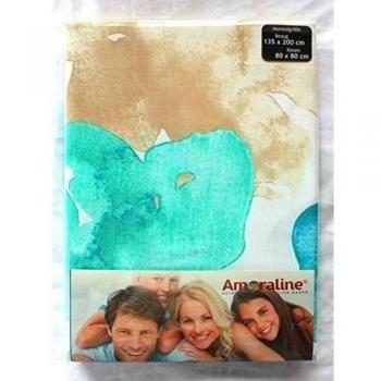 amoraline® Ren Force Cama Dessin: 9303 tamaño: Funda Nórdica de 135 x 200 cm, funda de almohada de 80 x 80 cm, 100% algodón