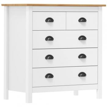 VidaXL Mesita de noche Hill madera maciza de pino blanco 79x40x80 cm